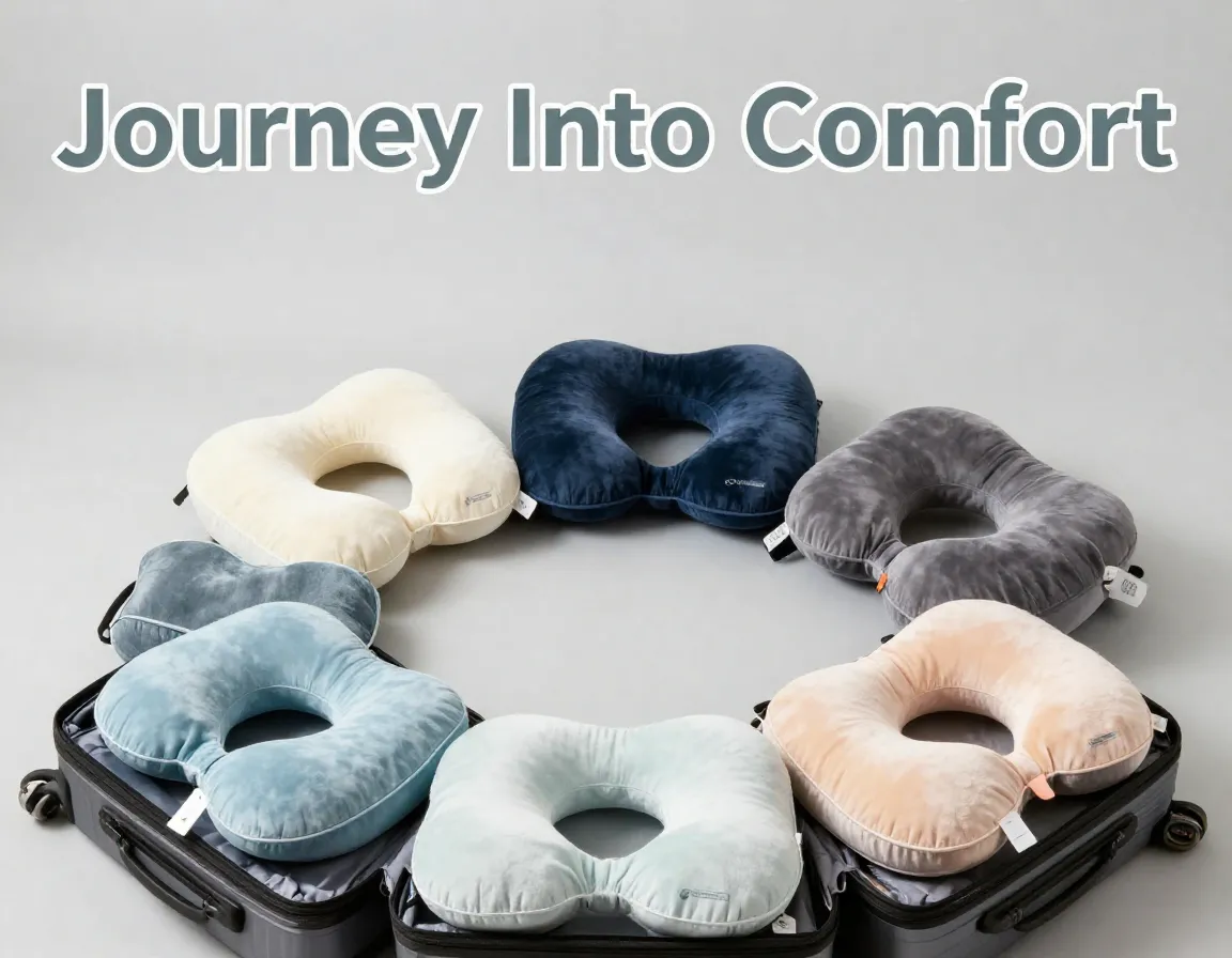 Eight best travel pillows circle arrangement on suitcase