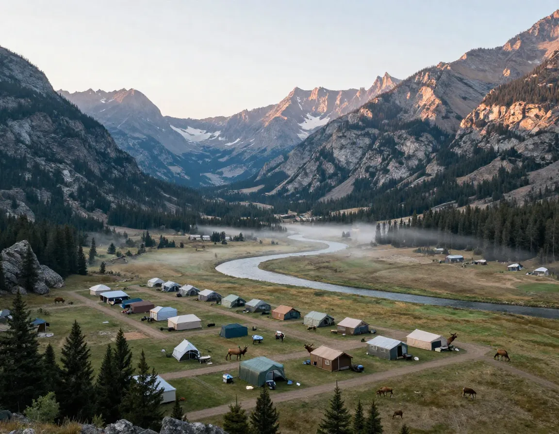 Moraine park campground open valley peaks river elk