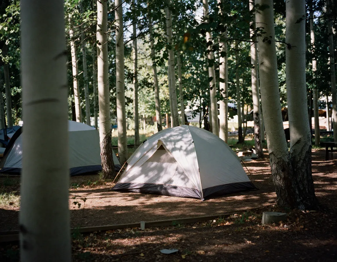 Aspenglen campground aspen trees shaded tent site