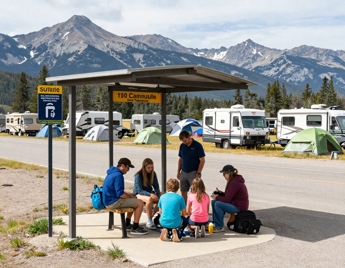 Glacier basin campground family group shuttle stop