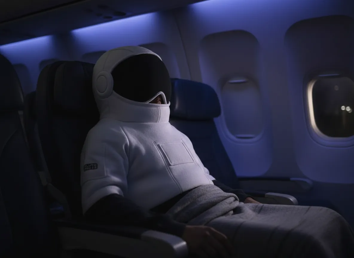 Pluto pod 20 astronaut helmet hood integrated eye mask light blocking design