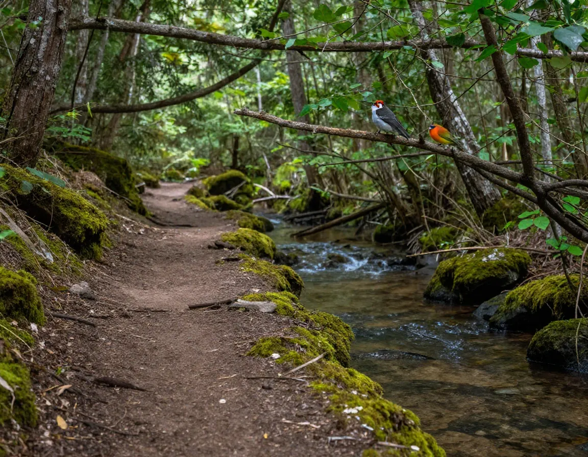 Hemptop to penitentiary branch forest trail for birdwatching