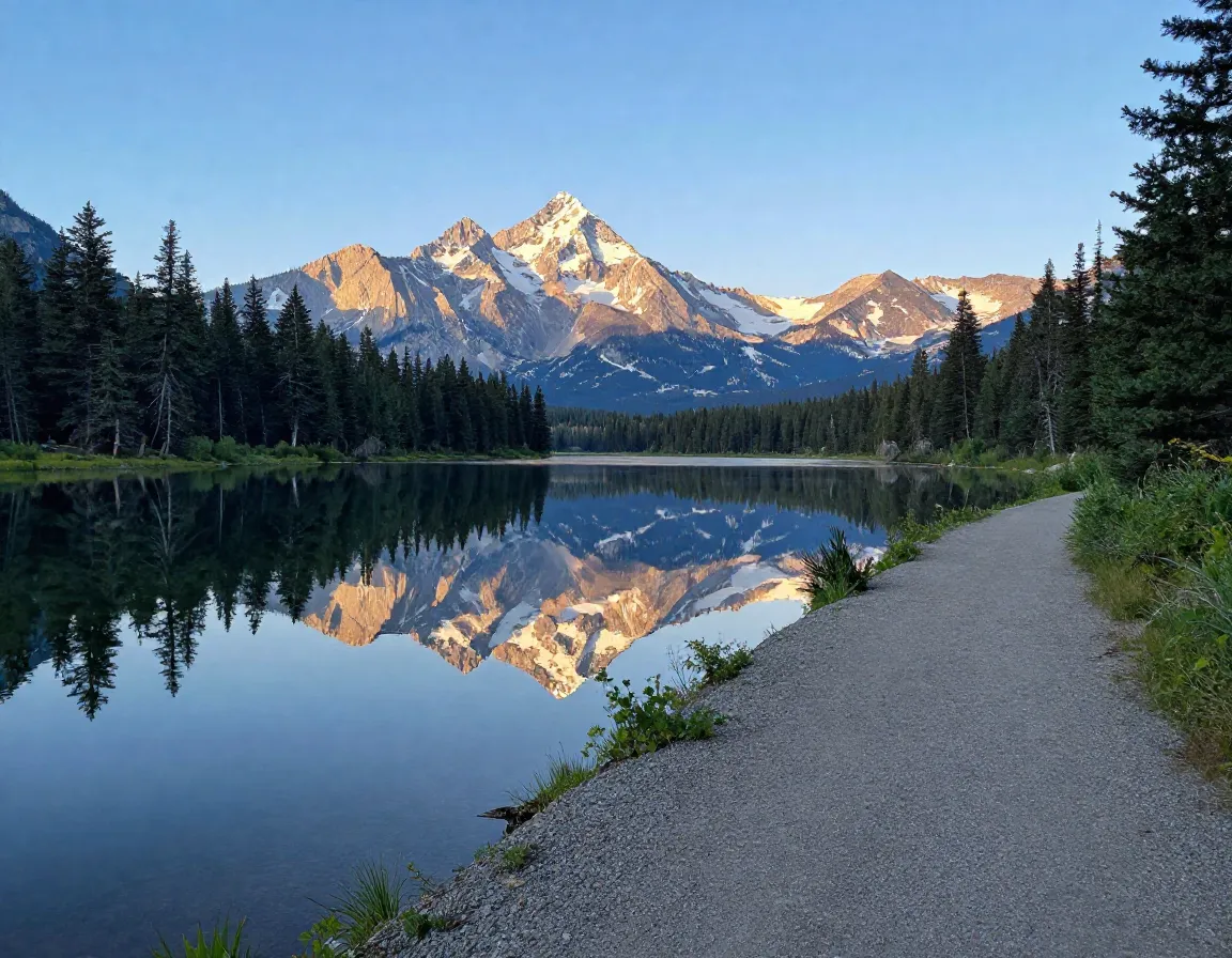 Bear lake short loop trail reflection of longs peak and keyboard of the winds