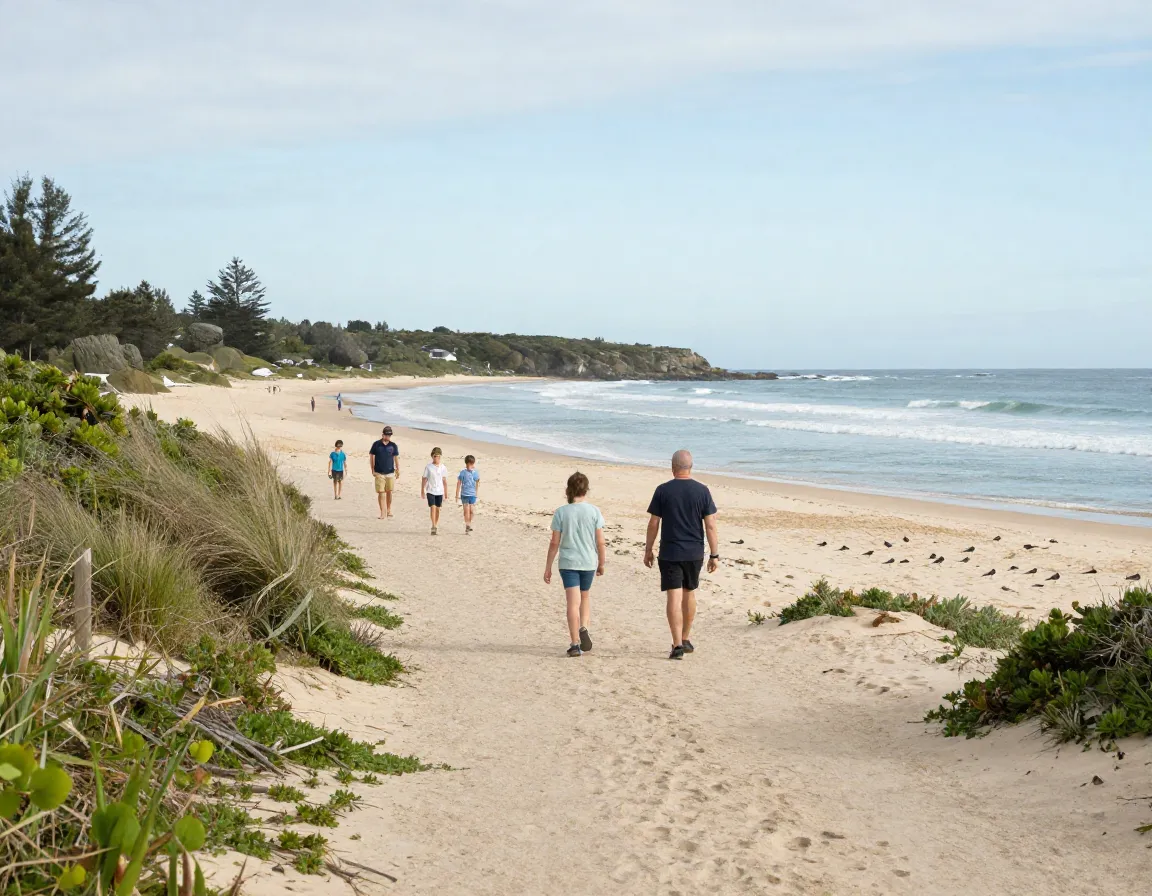 Main beach to belongil beach flat sandy foreshore walk family stroll