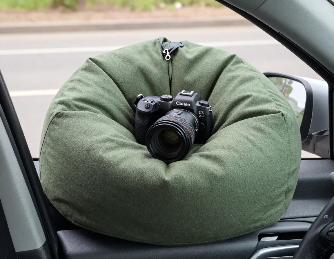 A bean bag support for versatile camera stability