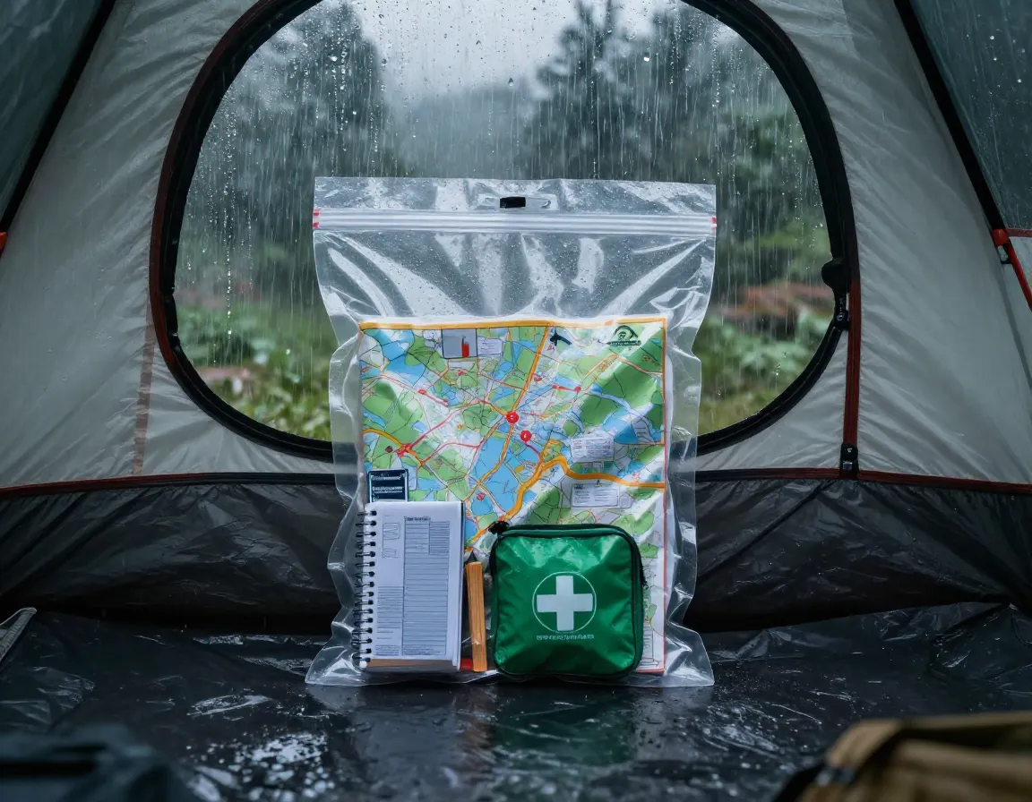 Sealed vacuum bag waterproof protection maps first aid rainy tent