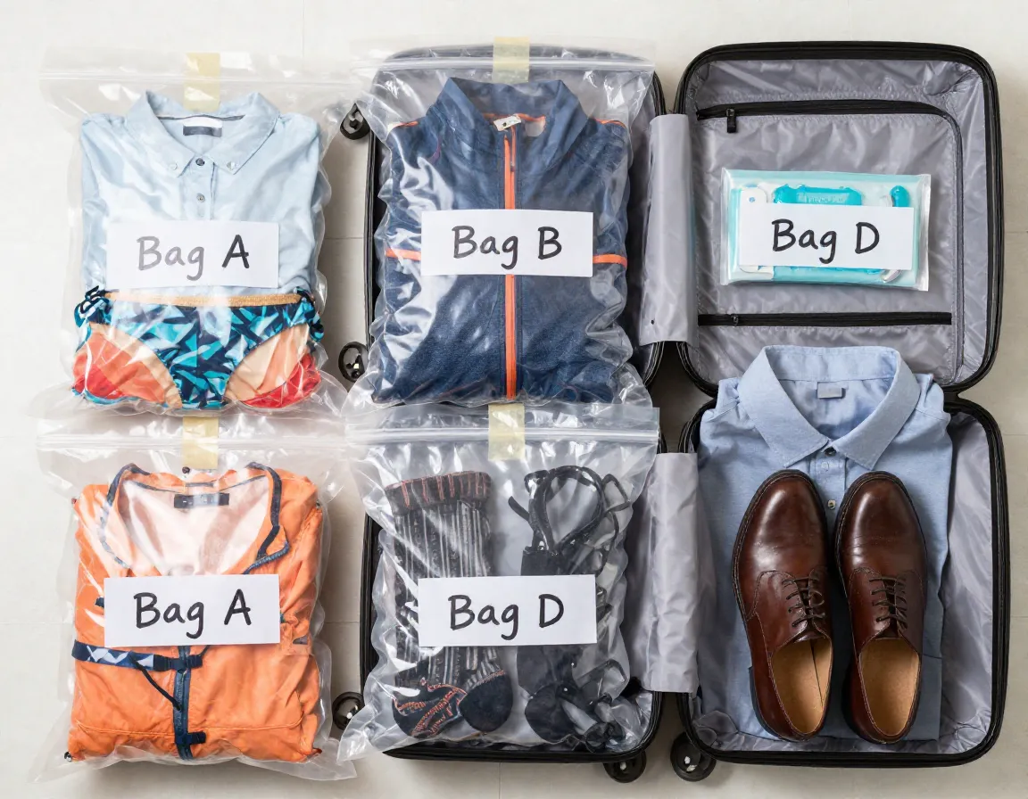 Destination modules beach mountain city clothes luggage organization