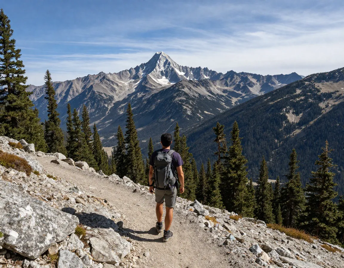 John muir mountains calling hiker viewing high peak trail