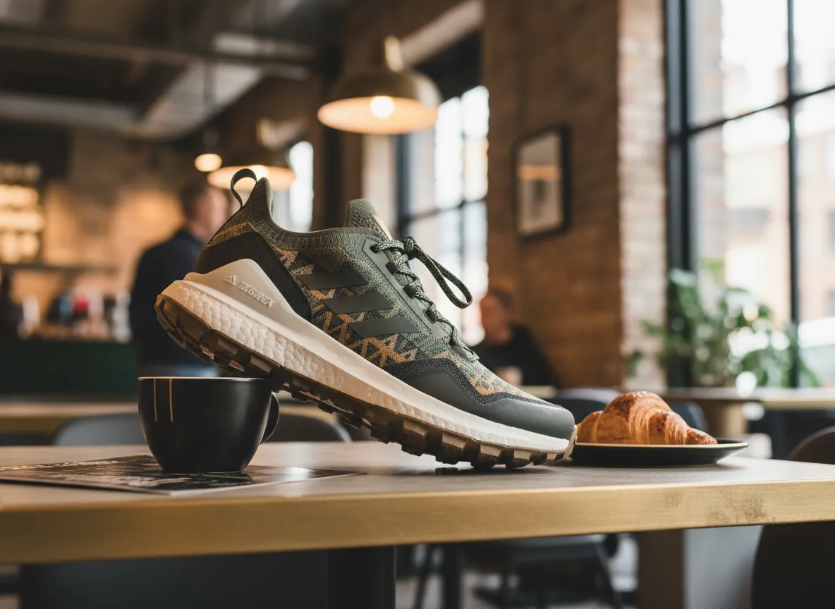 Adidas terrex free hiker 2 stylish cafe table urban setting