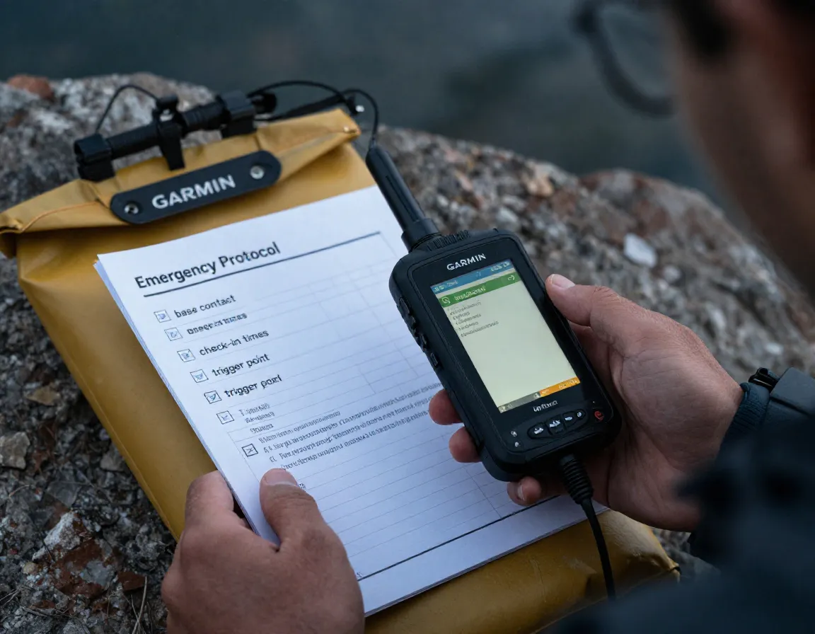 Satellite communicator emergency protocol checklist base contact info