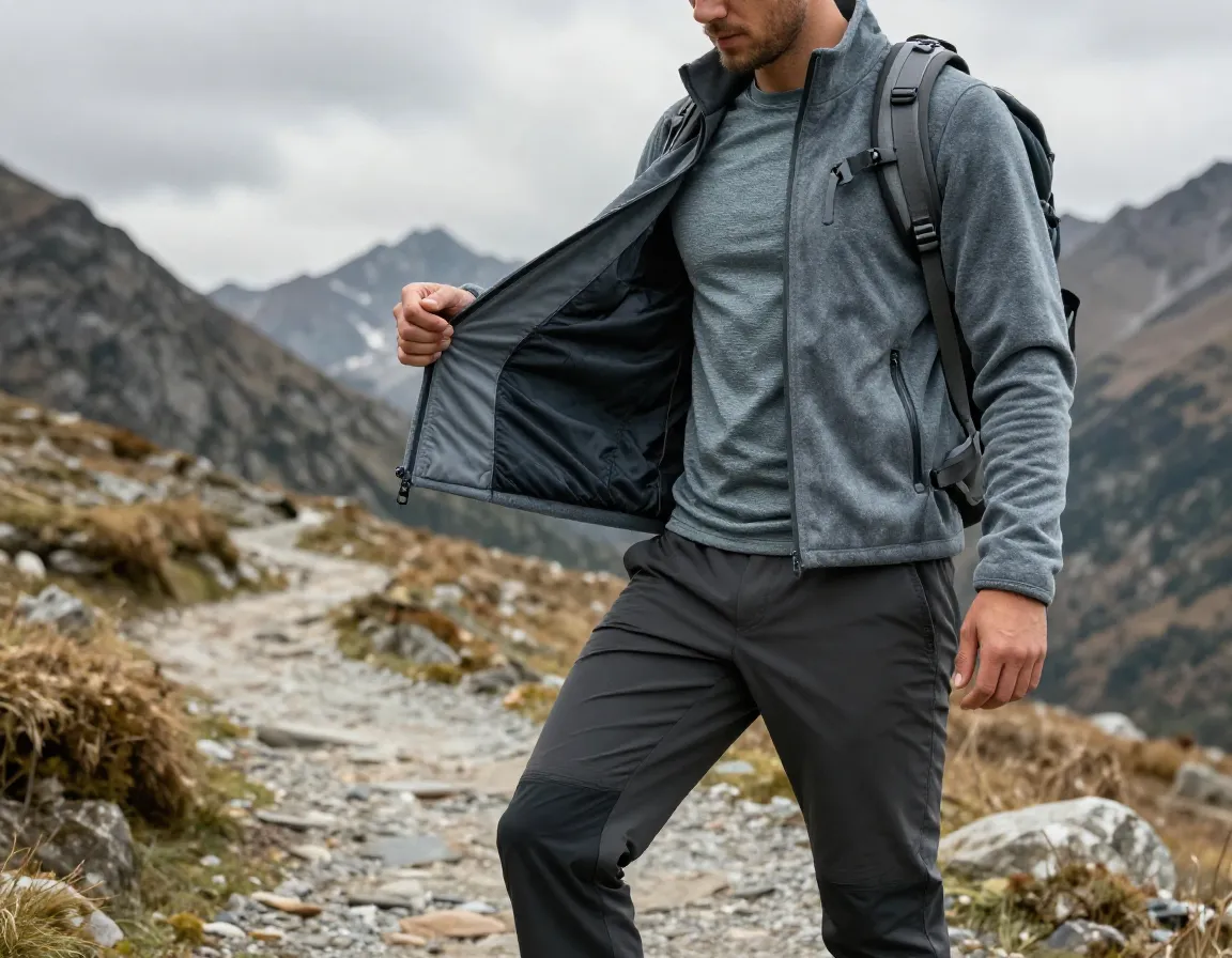Breathable pants lightweight layering jacket mountain weather preparedness outfit