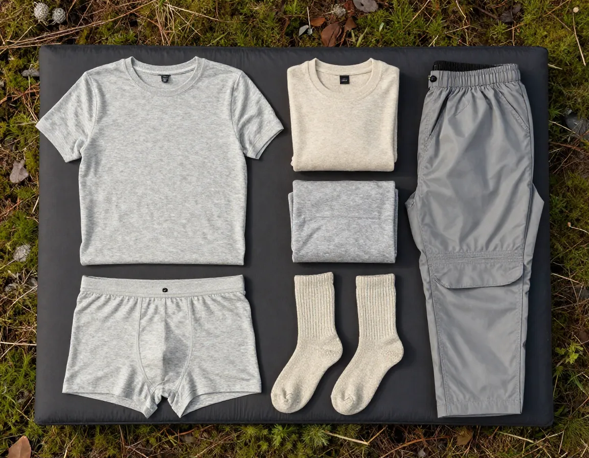 Merino wool tee underwear socks natural performance backpacking system outfit