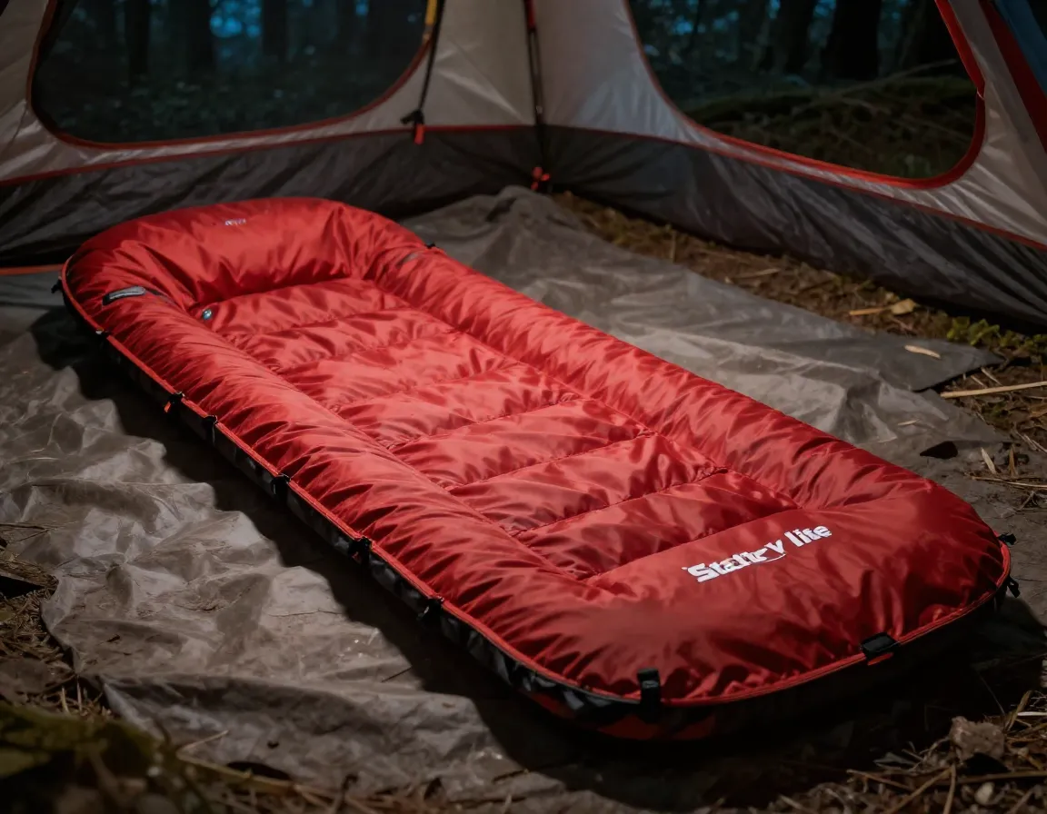 Insulated sleeping pad forest campsite nighttime warmth rest