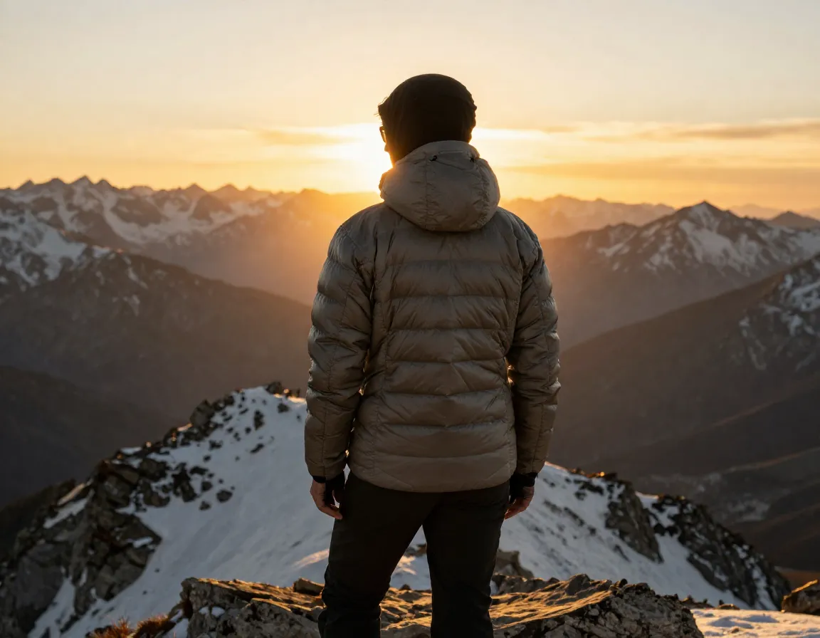 Down insulation jacket alpine vista sunset layering
