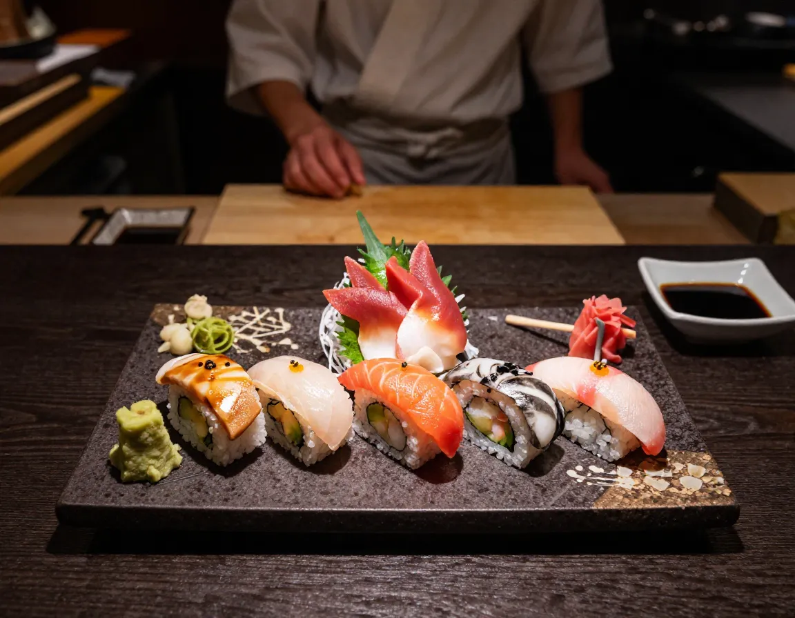 Kenichi pacific artistic sushi fusion roll platter