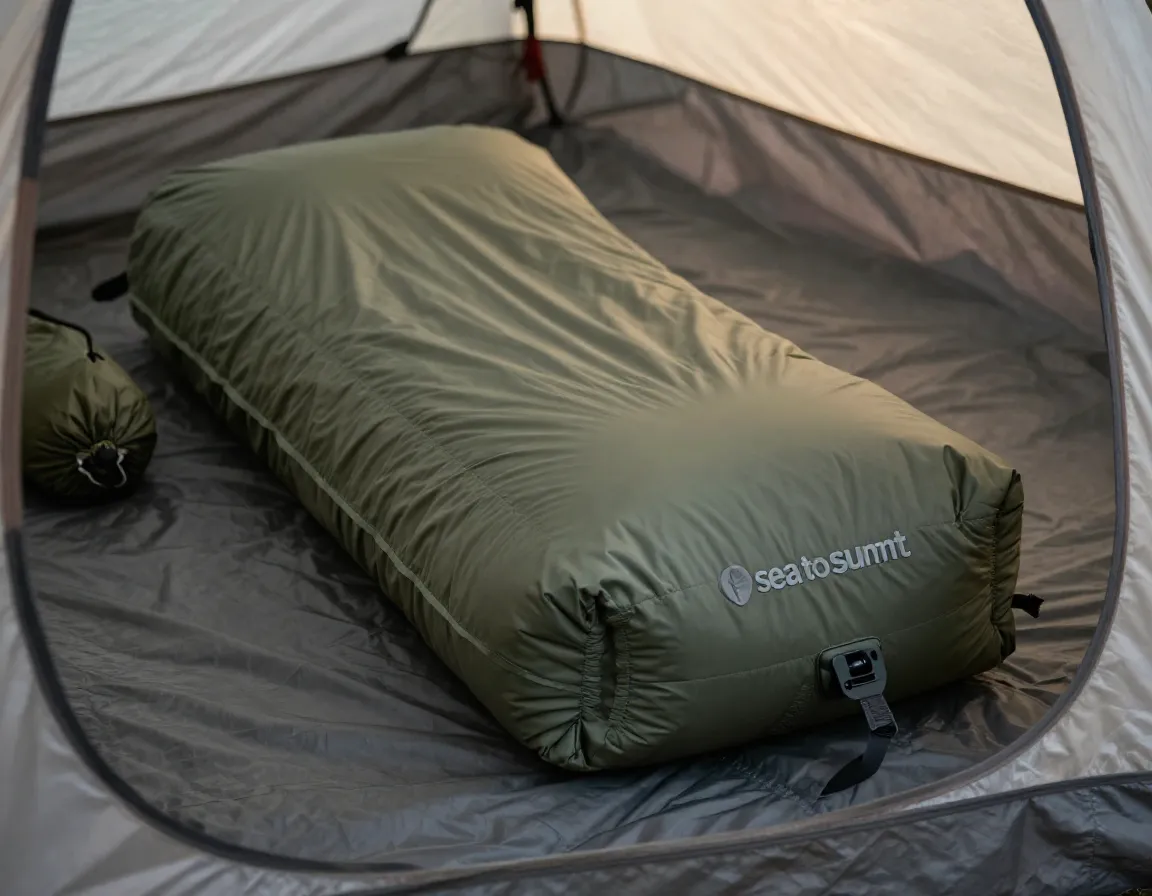 Sea to summit aeros ultralight hybrid pillow inflated in a tent