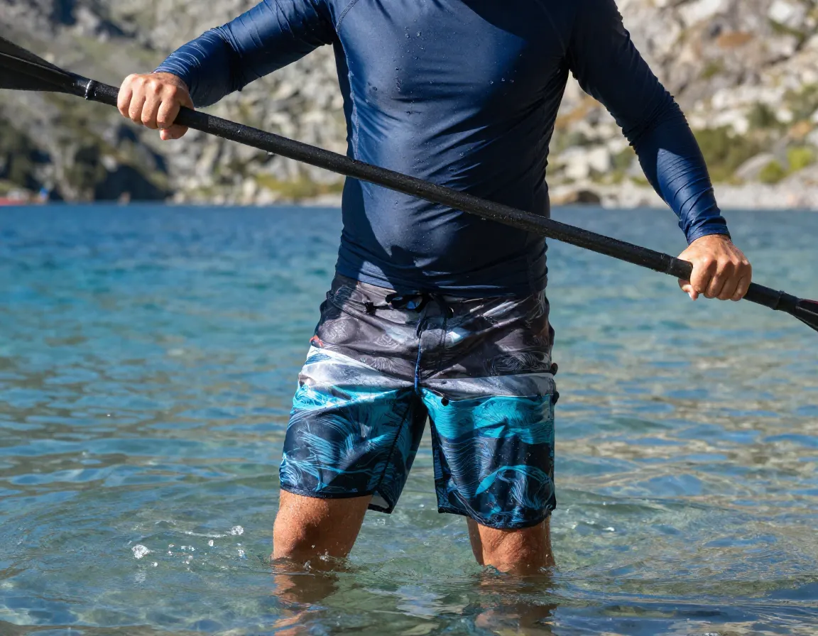 Quick dry rash guard board shorts water ready paddle outfit