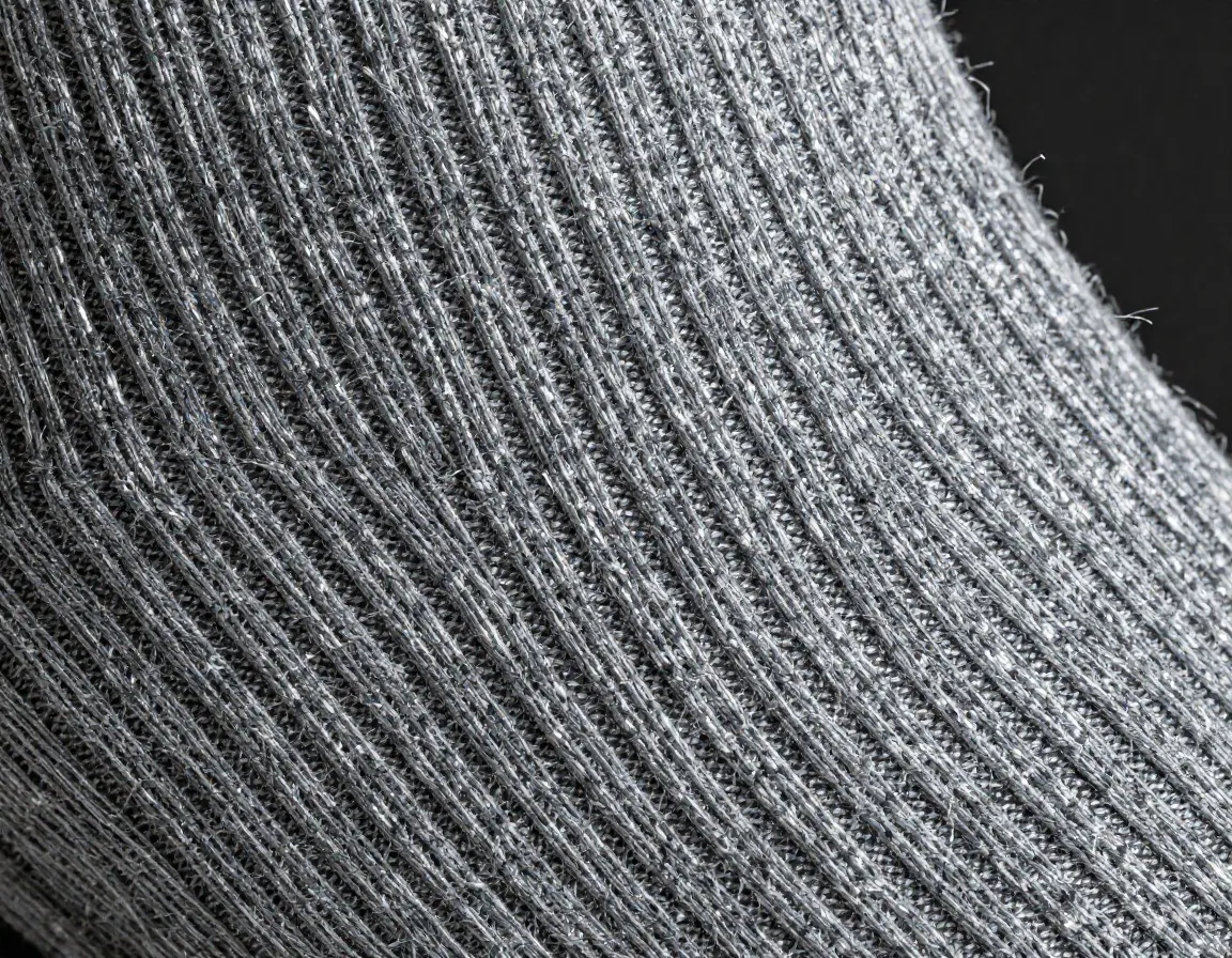 Antimicrobial odor control socks silver infused fibers closeup