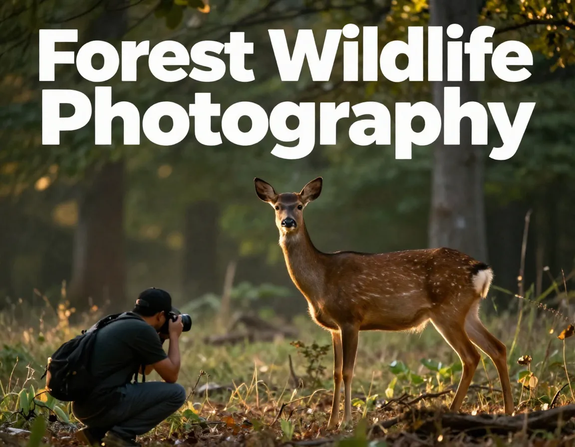 Golden hour deer eye level photographer crouched blurred background