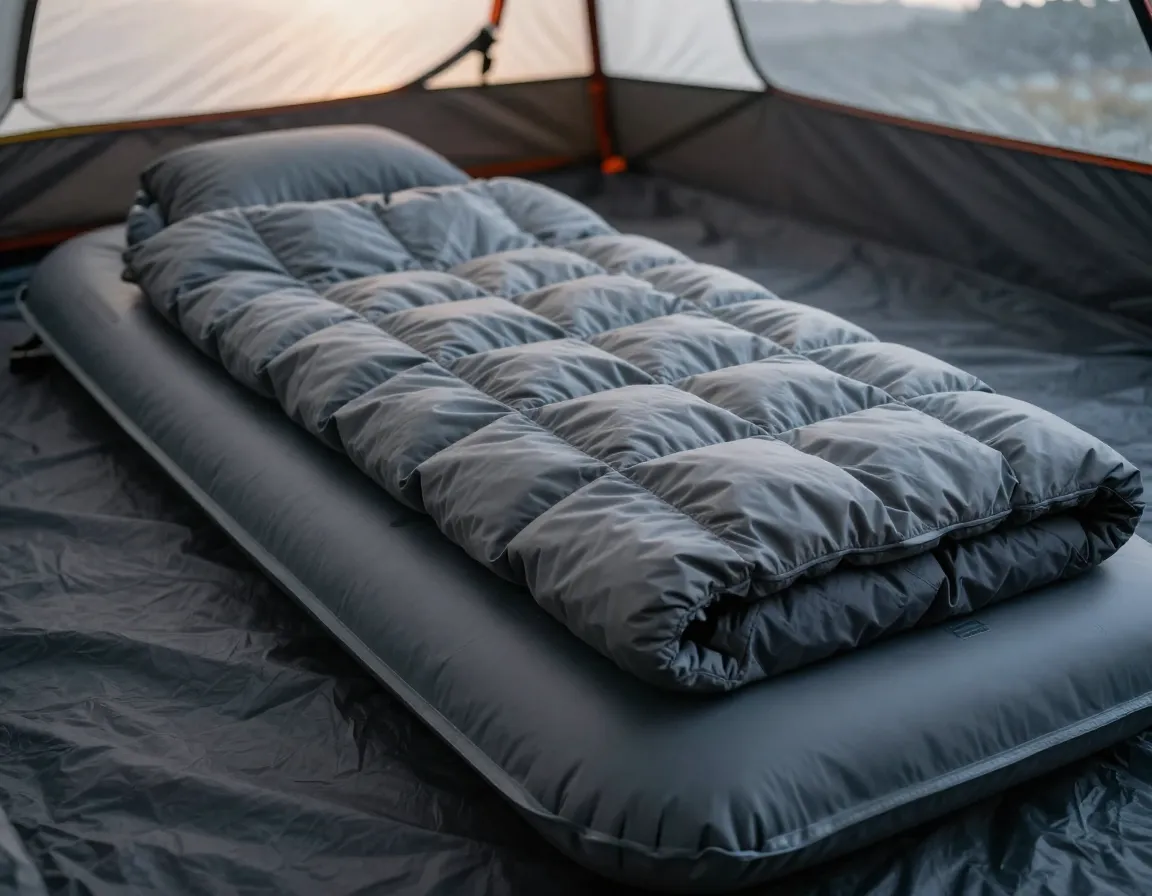 High r value sleeping pad ultralight down quilt sleep system