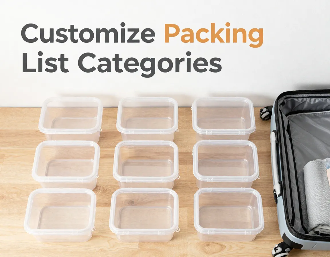 Clear packing cubes birds eye view three by three rows open suitcase