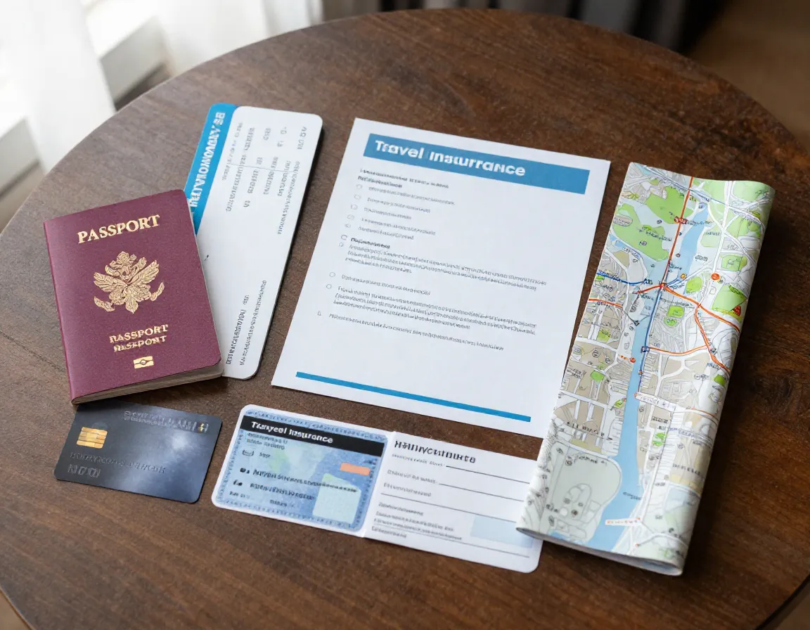 Documents category crucial passport travel insurance paperwork secure organization