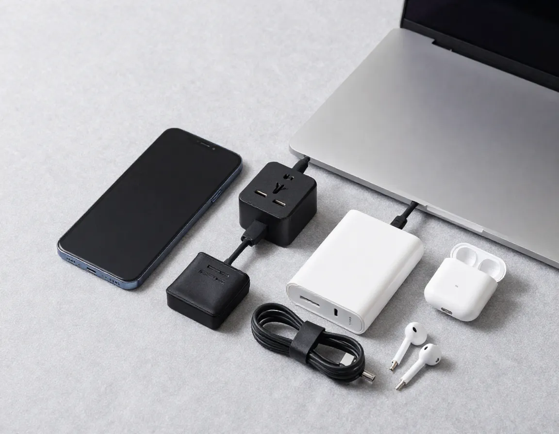 Electronics category smartphone laptop universal adapter power bank travel essentials