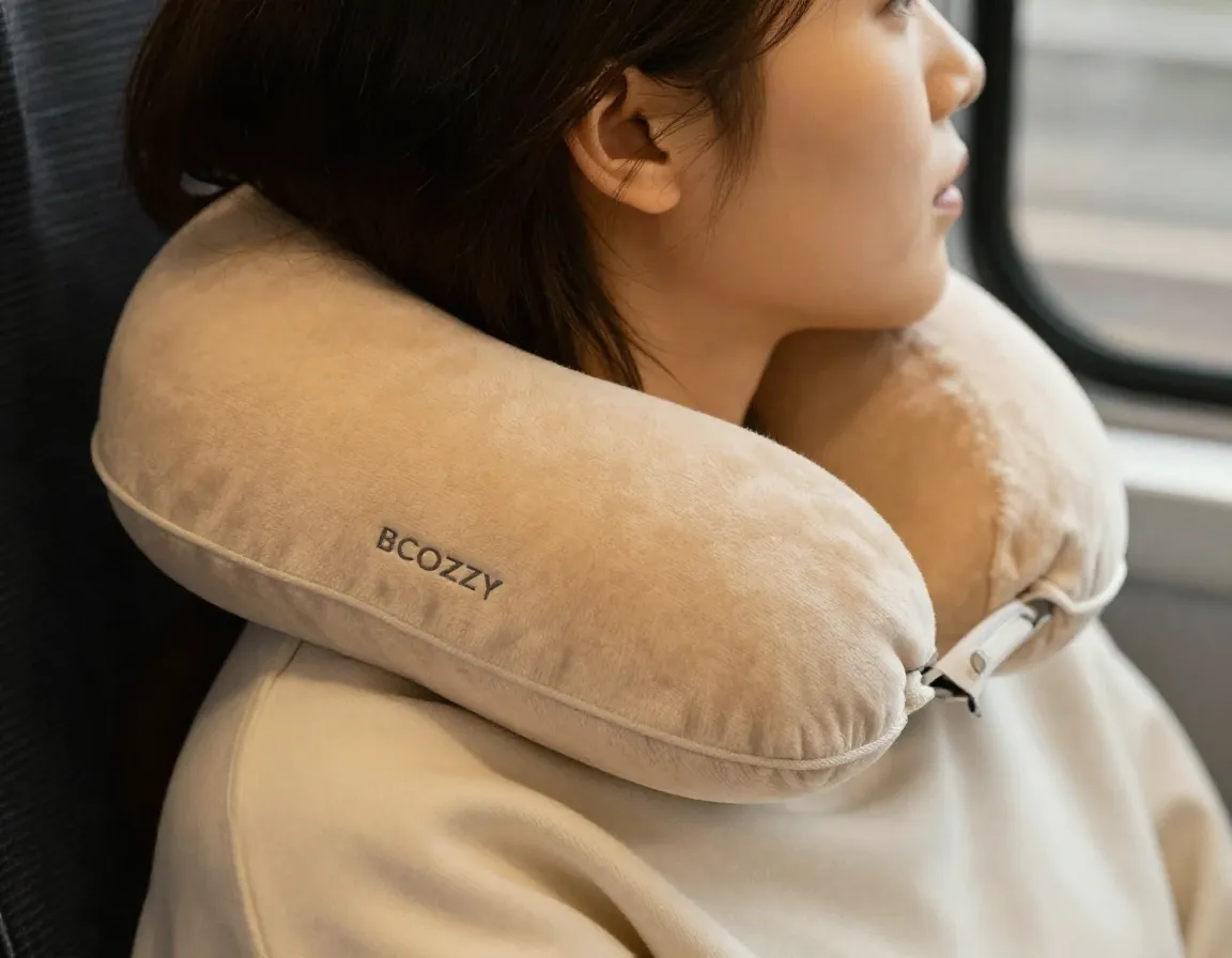 Bcozzy wrap around neck pillow plush fabric support