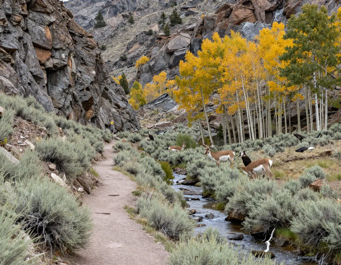 Major glacial gorge hiking corridor with seasonal creek