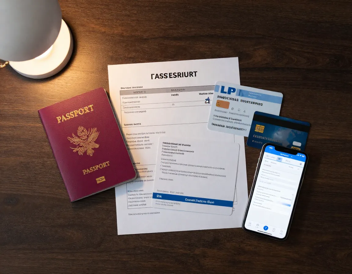 Essential travel documents passport credit card insurance medical records