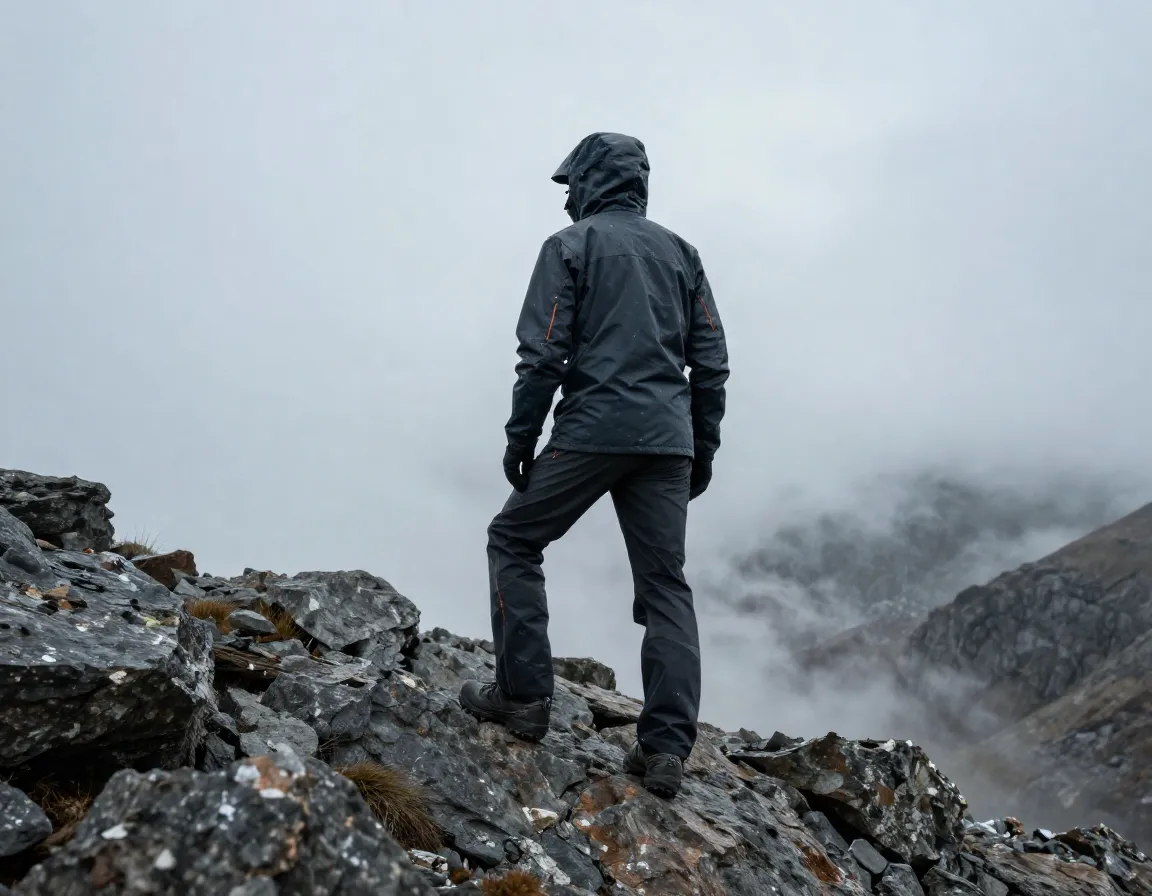 Arcteryx gamma pants weather protection on exposed windy mountain ridge