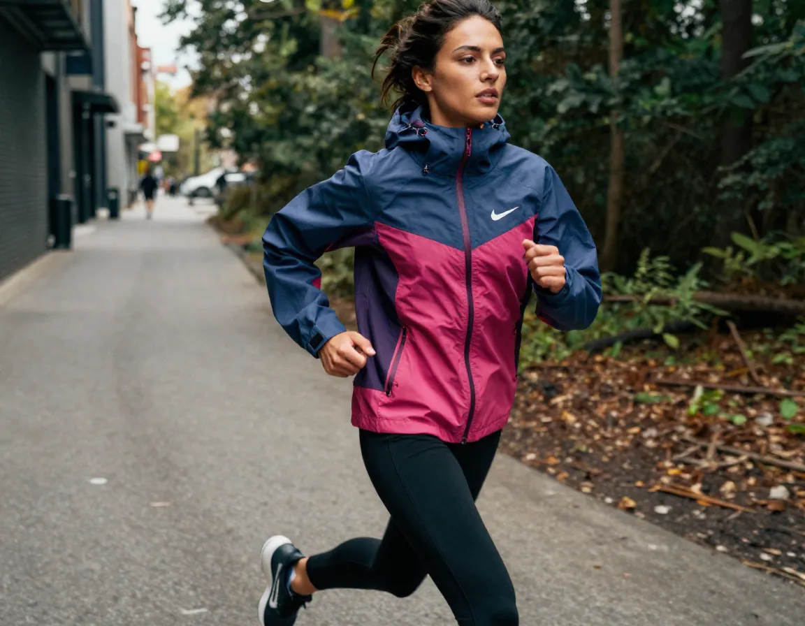 Nike acg woman waterproof jacket city street to forest trail run transition