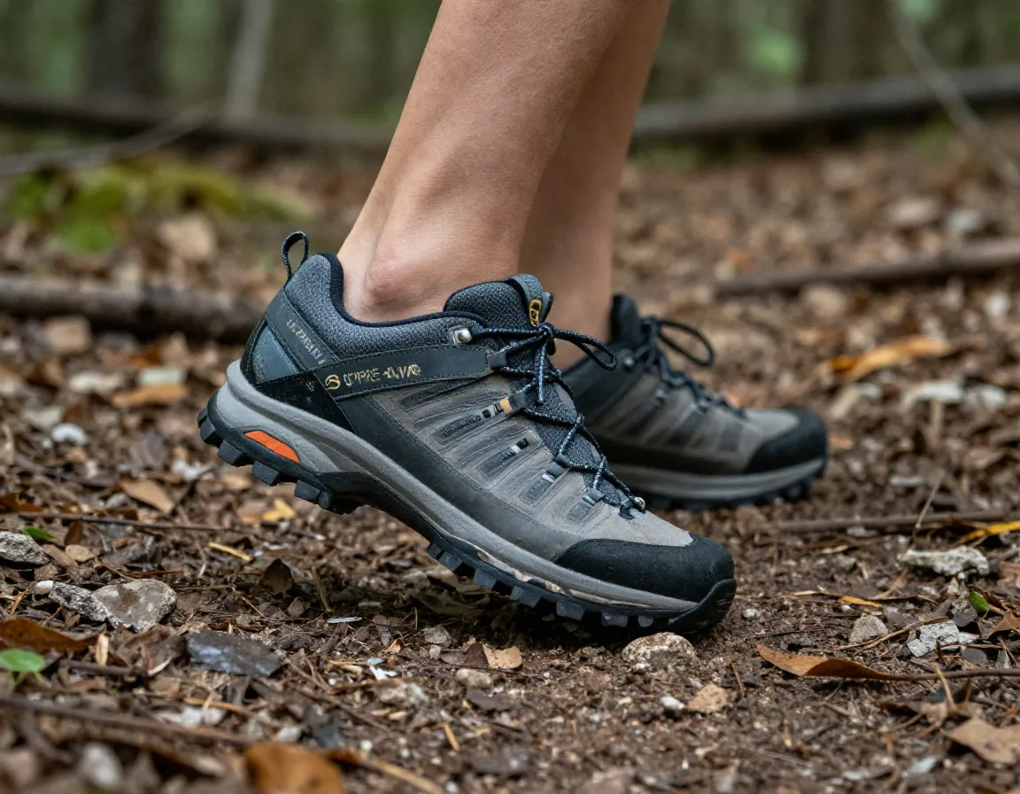 La sportiva spire gtx hiking shoes on mixed forest trail