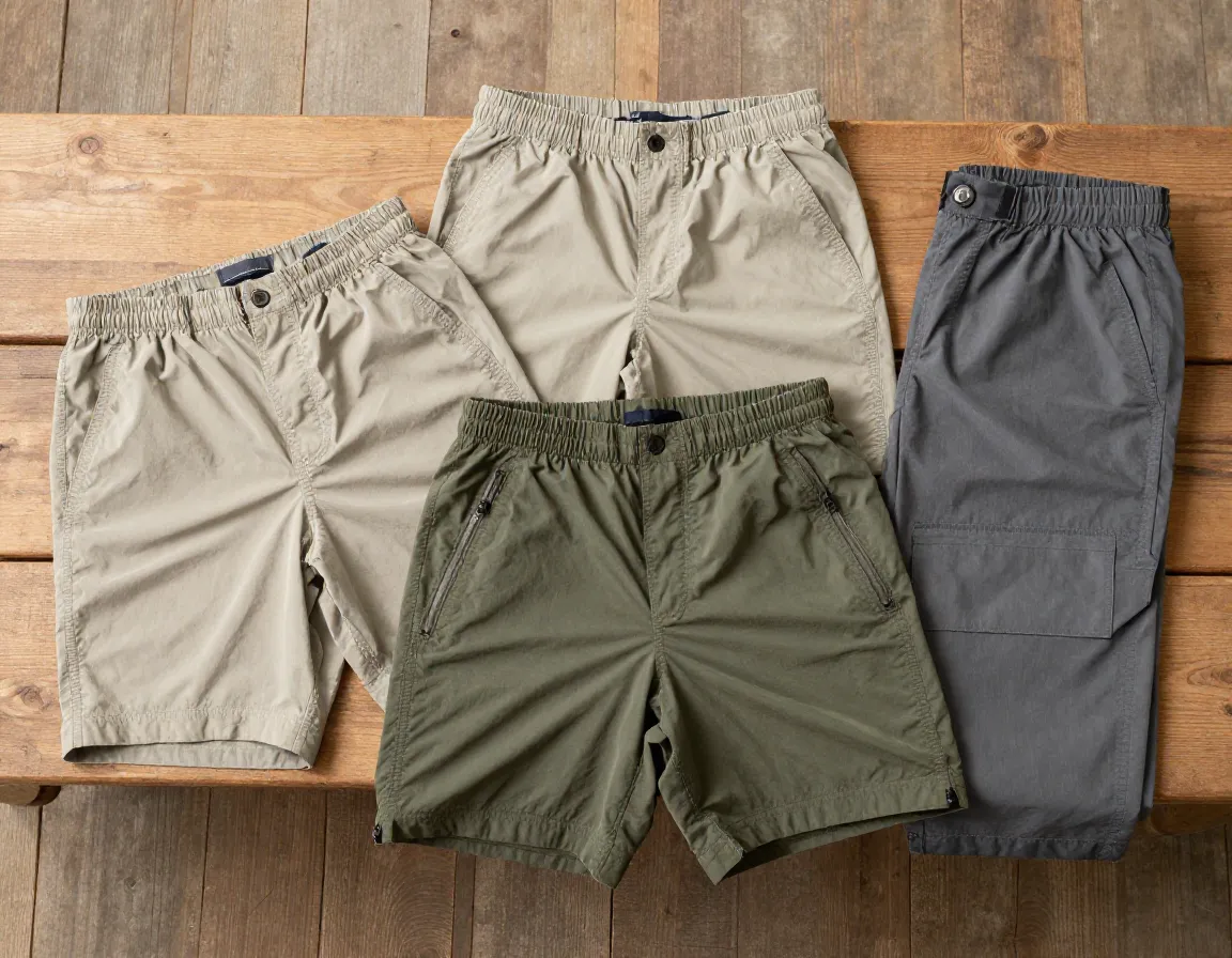 Lightweight hiking shorts and quick dry convertible pants for camp
