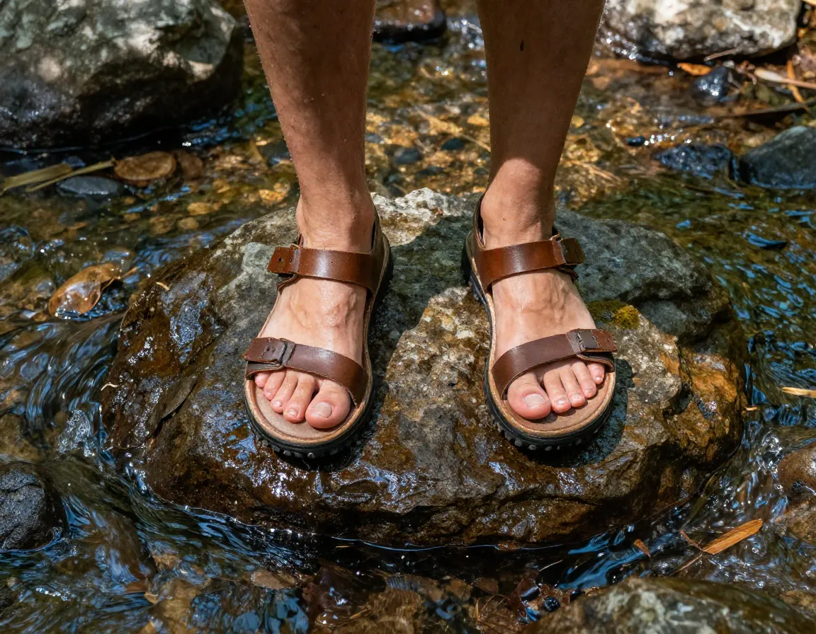 Luna sandal oso flaco winged edition on creek rocks