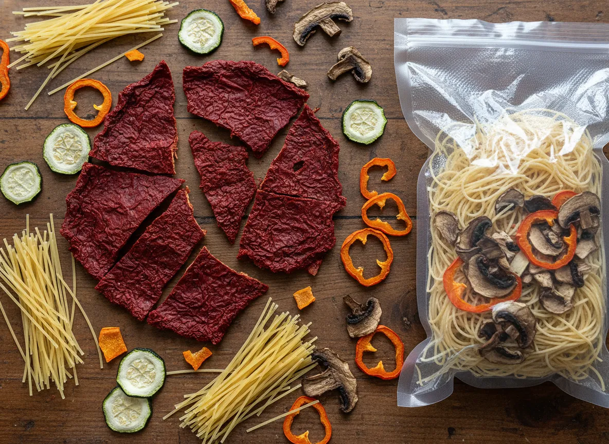 Pasta primavera marinara sauce sheet broken pieces with vegetables