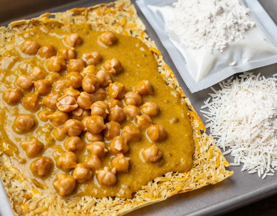 Coconut curry chickpeas sauce concentrated flavor bomb sheet