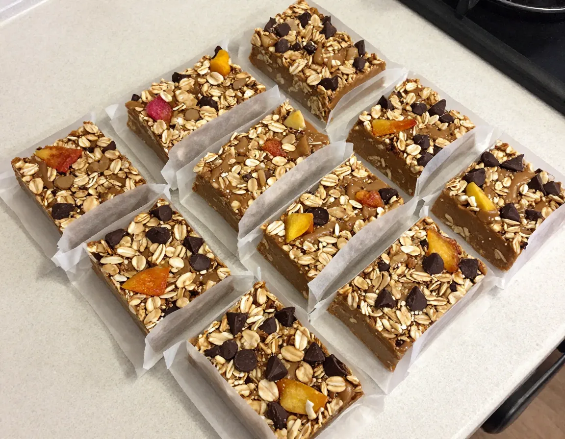 Trail mix energy bars oats nut butter honey fruit chocolate
