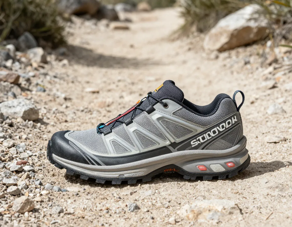 Womens salomon x ultra 4 low hiking shoe on light trail terrain