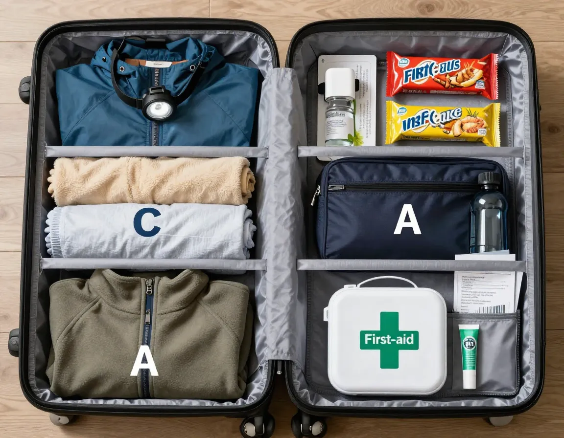 Zone based packing system suitcase with clearly defined sections