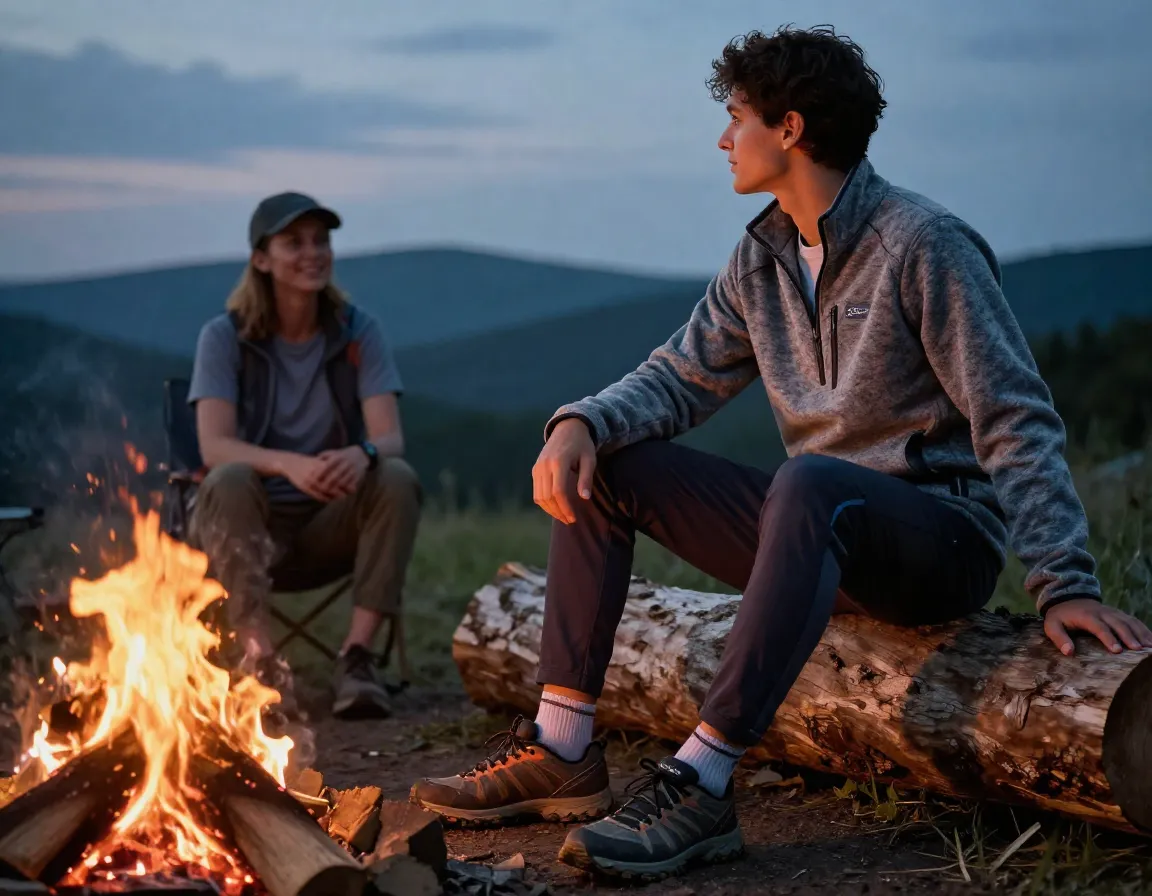 Cool weather layer system counselor campfire evening