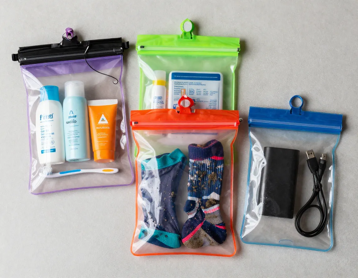 Waterproof pouches for toiletries wet gear and electronics travel bag