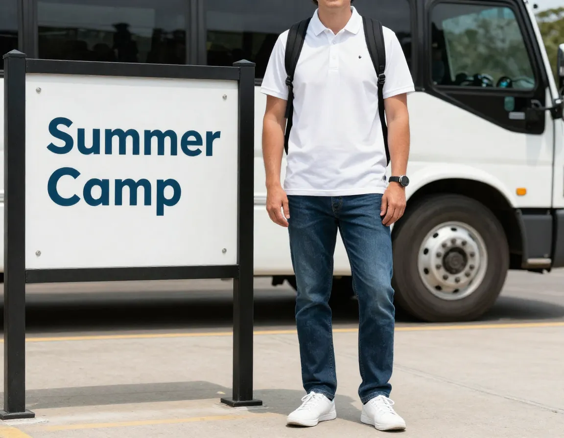 Travel transition day outfit counselor camp entrance arrival