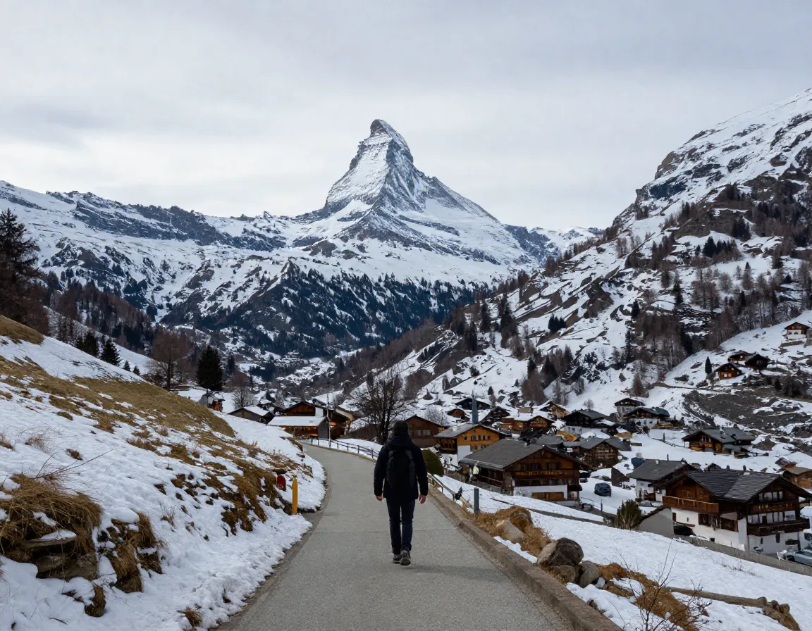 Täsch to zermatt valley walk with matterhorn views approaching village