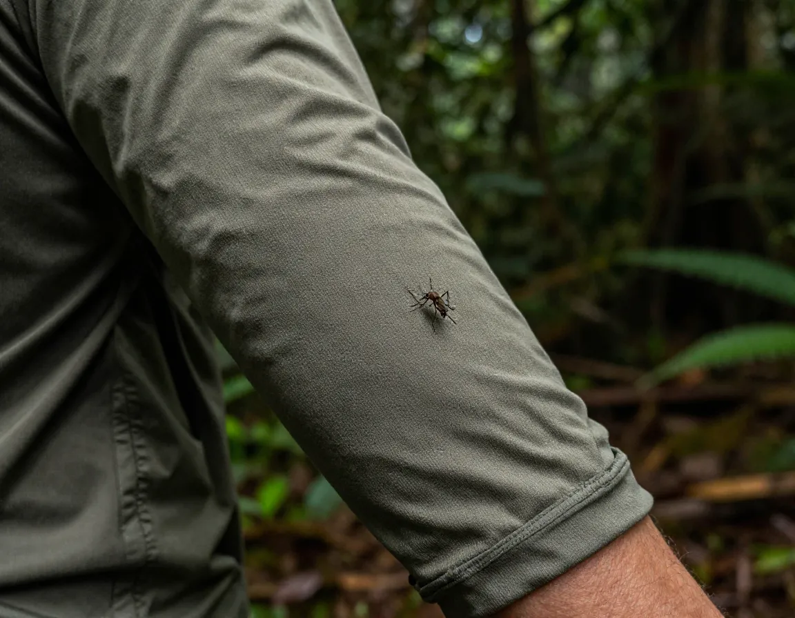 Insect repellent long sleeve shirt hiker mosquito jungle trail