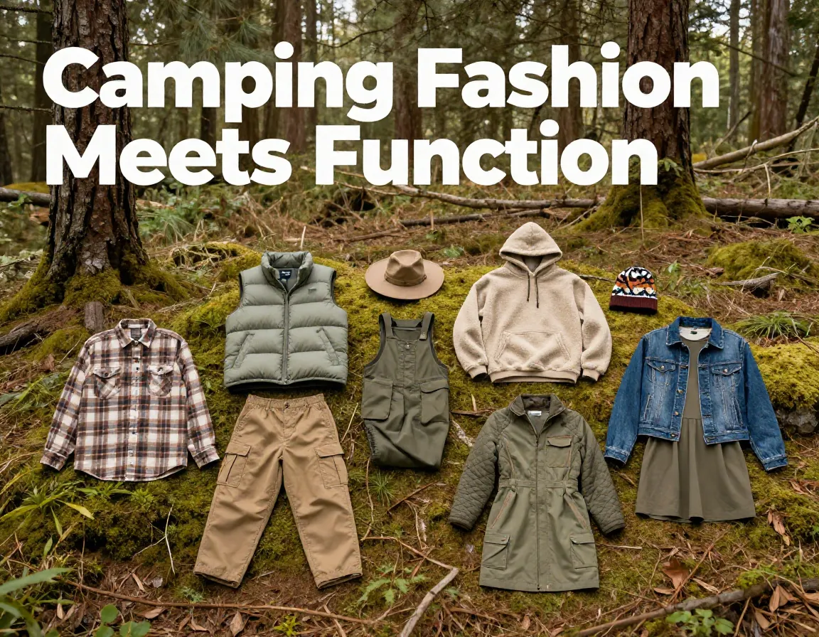Earth toned outdoor apparel curated forest stylish functional camping wardrobe