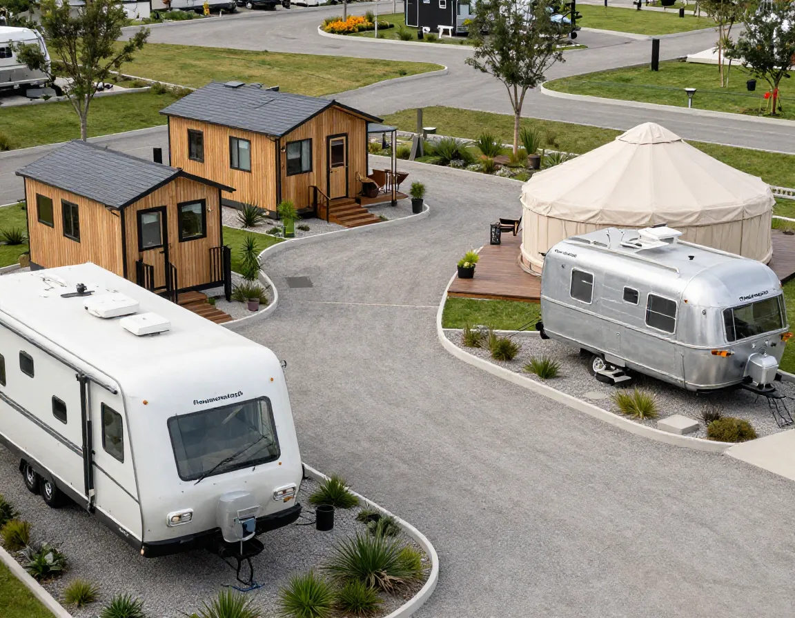 Roamstead campground modern design forward rv park with cabins
