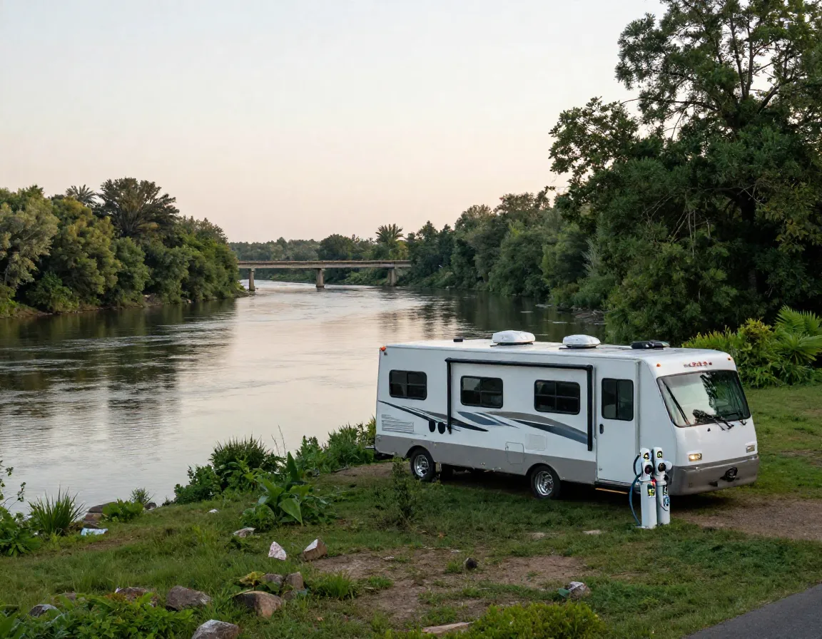 Pigeon river campground riverfront back in site for large rigs