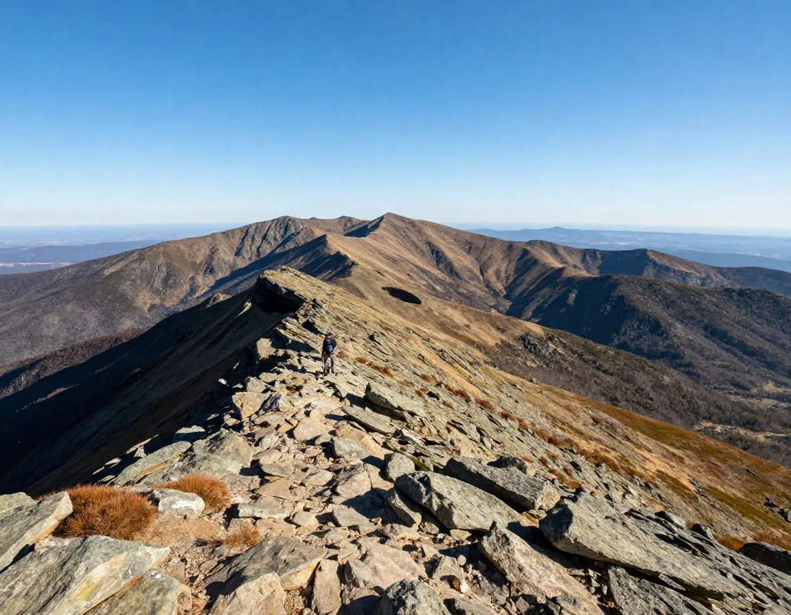 Mount leconte summit view from alum cave trail ridgeline