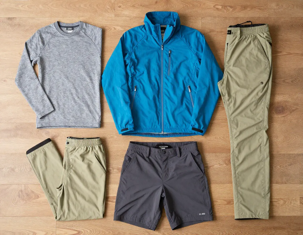 A layered hiking clothing system arranged for mountain weather